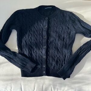 Brandy Melville Navy Blue Cable Knit Cardigan